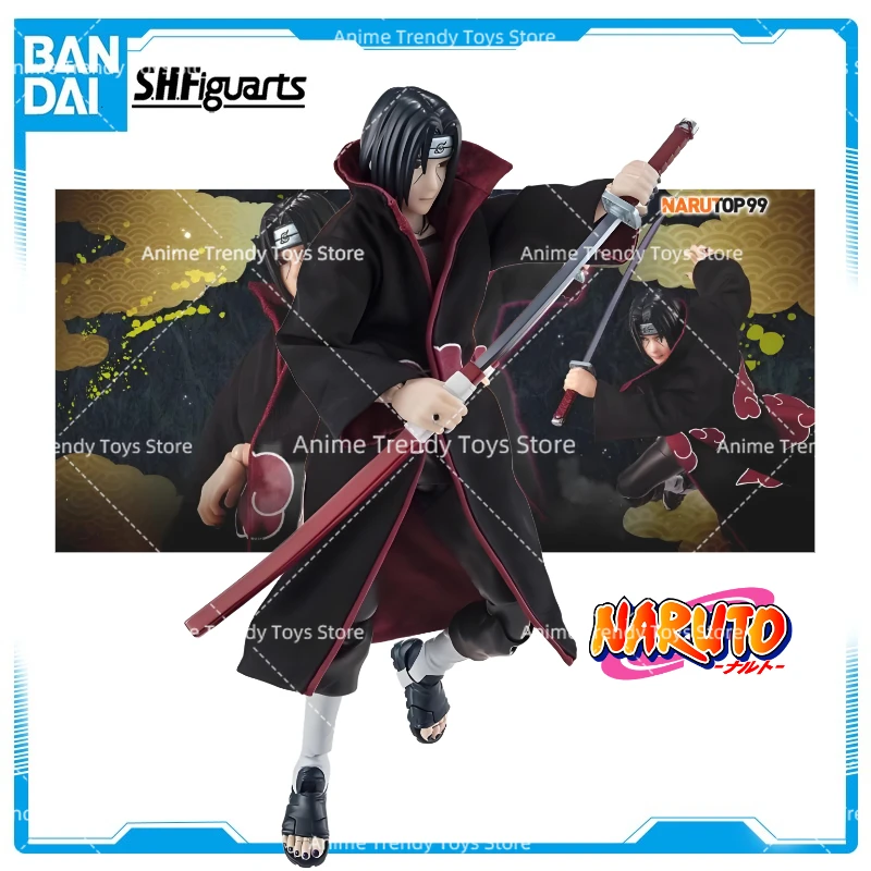 

In Stock Original BANDAI SHF Anime Narutop99 Edition Itachi Uchiha Figure Action Naruto Model Toy WY