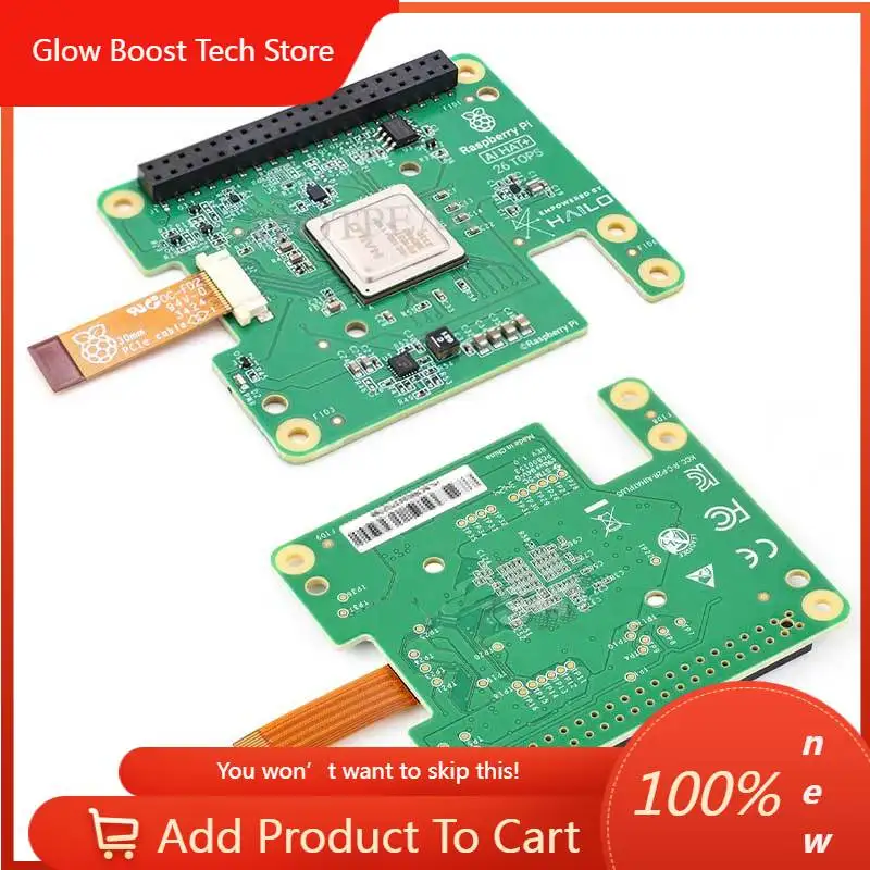 

NYRaspberry Pi Official Original AI HAT+ High-Performance Hailo-8/8L 13/26Tops For Pi5 PCIe M.2 Gen3