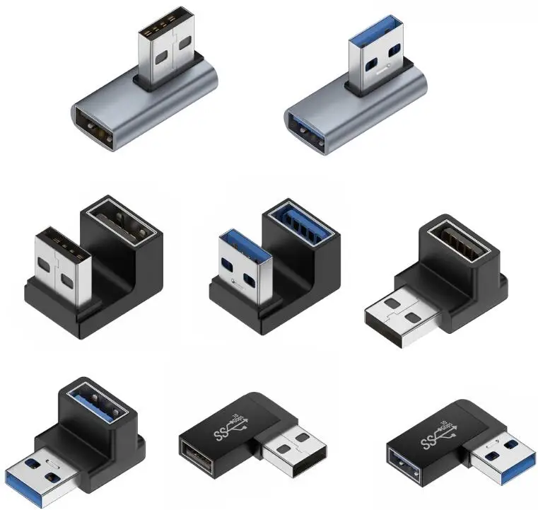 90 270 Degree Angle USB 3.1 Connector Adapter Male to Female Left Right Up Down Angle USB to USB3.1 Adapter Extension Converter