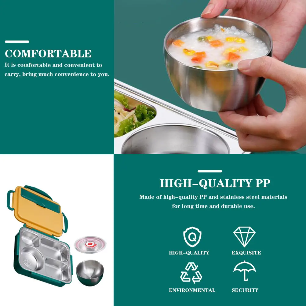 

1 комплект, двухслойная изолированная коробка для бенто, разделенная сетка, контейнер для обеда, портативное хранилище для еды для студентов, офисный чехол для обеда