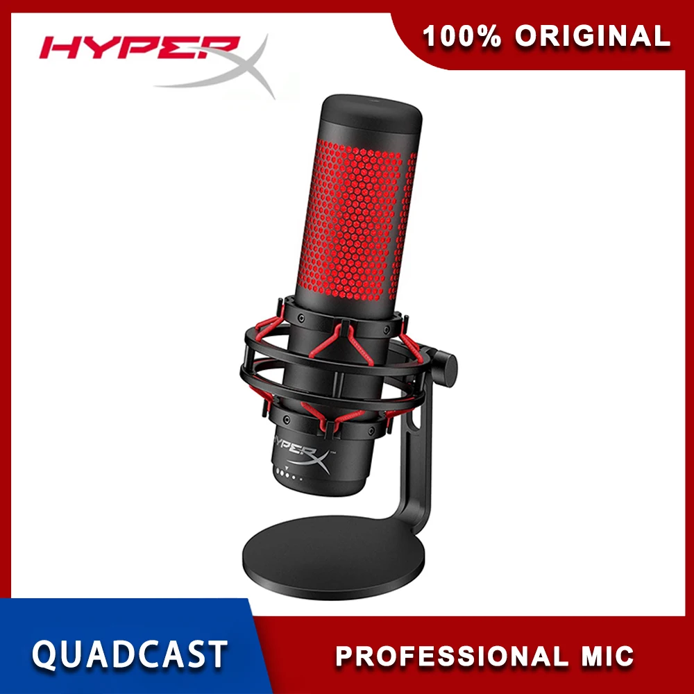 HyperX QuadCast / SoloCast USB Condenser Gaming Microphone Anti-Vibration Shock Mount Four Polar Patterns For PC PS4 PS5 and Mac