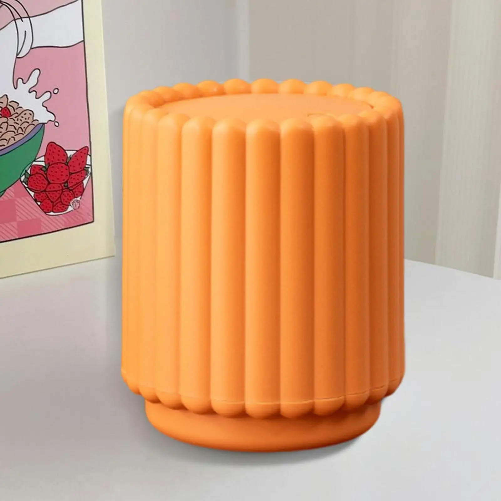 Desktop Trash Can with Press Lid Tabletop Garbage Can for Desk & Cabinet 4.9x5.9inch Multipurpose Waste Bin