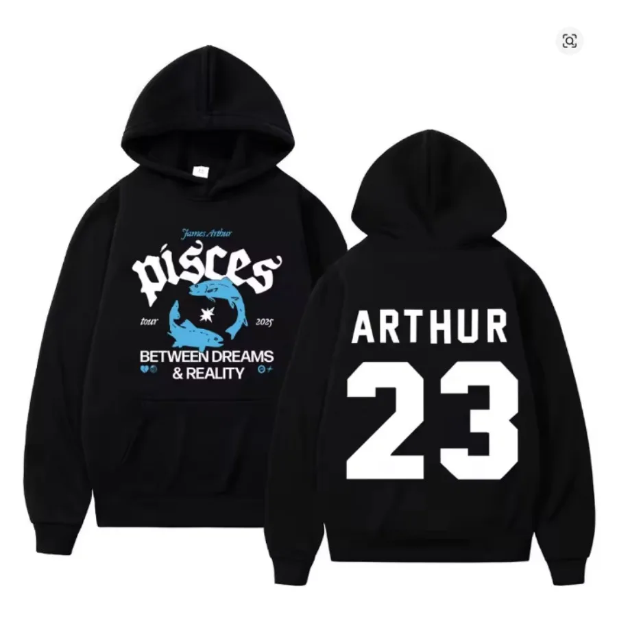 

James Arthur The Pisces World Tour 2026 Merch Funny Men's Hoodie Harajuku Unisex Street Wear Fleece Pullover Sweatshirt
