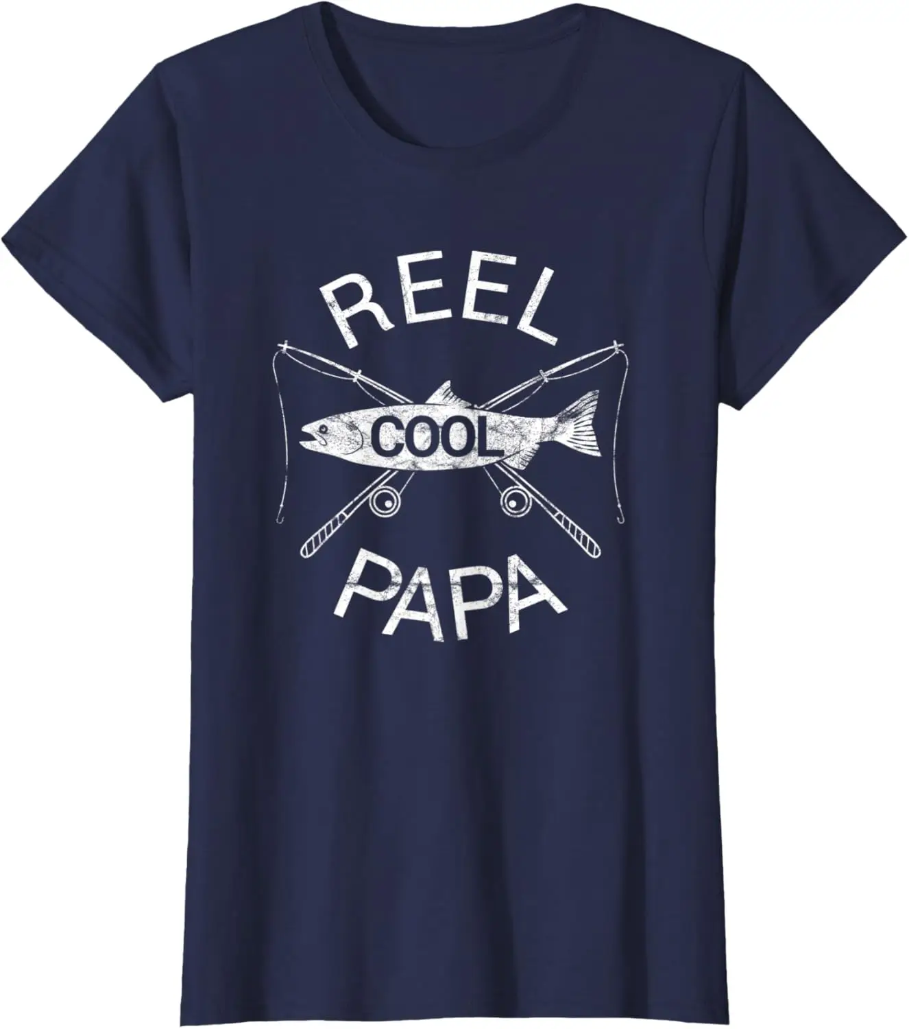 Funny Fishing Reel Cool Papa Dad Joke T-Shirt Small 100% Cotton Trendy Y2K Short-Sleeve Tee – Soft, Quick-Drying, &