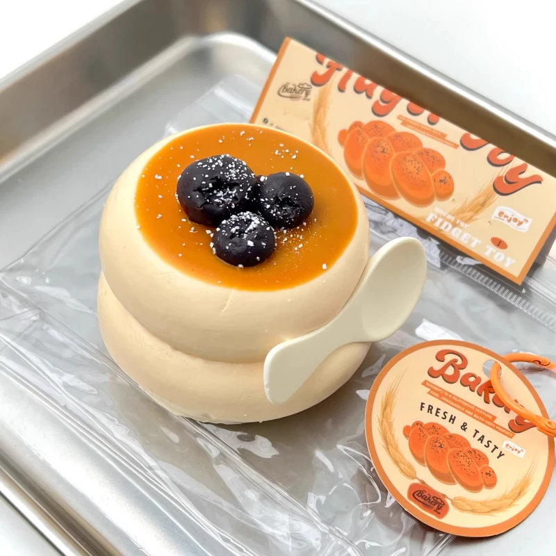 

Bakery Blueberry Souffle Squishy Toy Dry Texture Food Grade Silicone Slow Rising Stress Relief Fidget Toy For Kids Adults