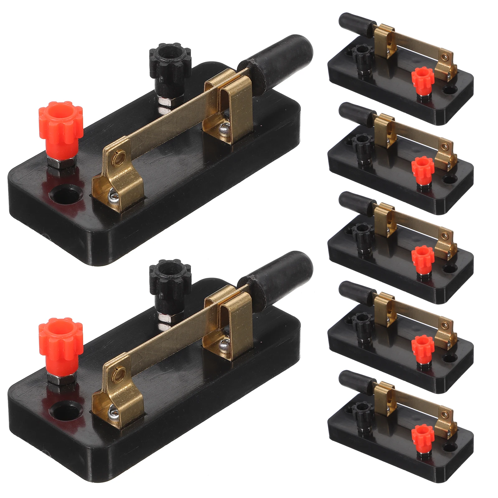 10Pcs Single Pole Switch SPST Experiment Knives Style Safe Visual Screw Binding Post Low Voltage DC Physics Lab Student