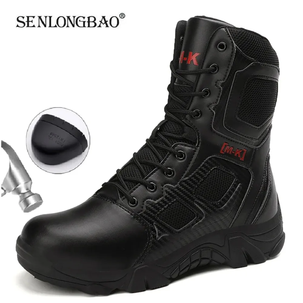 

Outdoor Waterproof Safety Shoes Security Steel Toe Cap Men's Boots Working Steel Toe Anti-Smashing Men's Work Boots Size 47