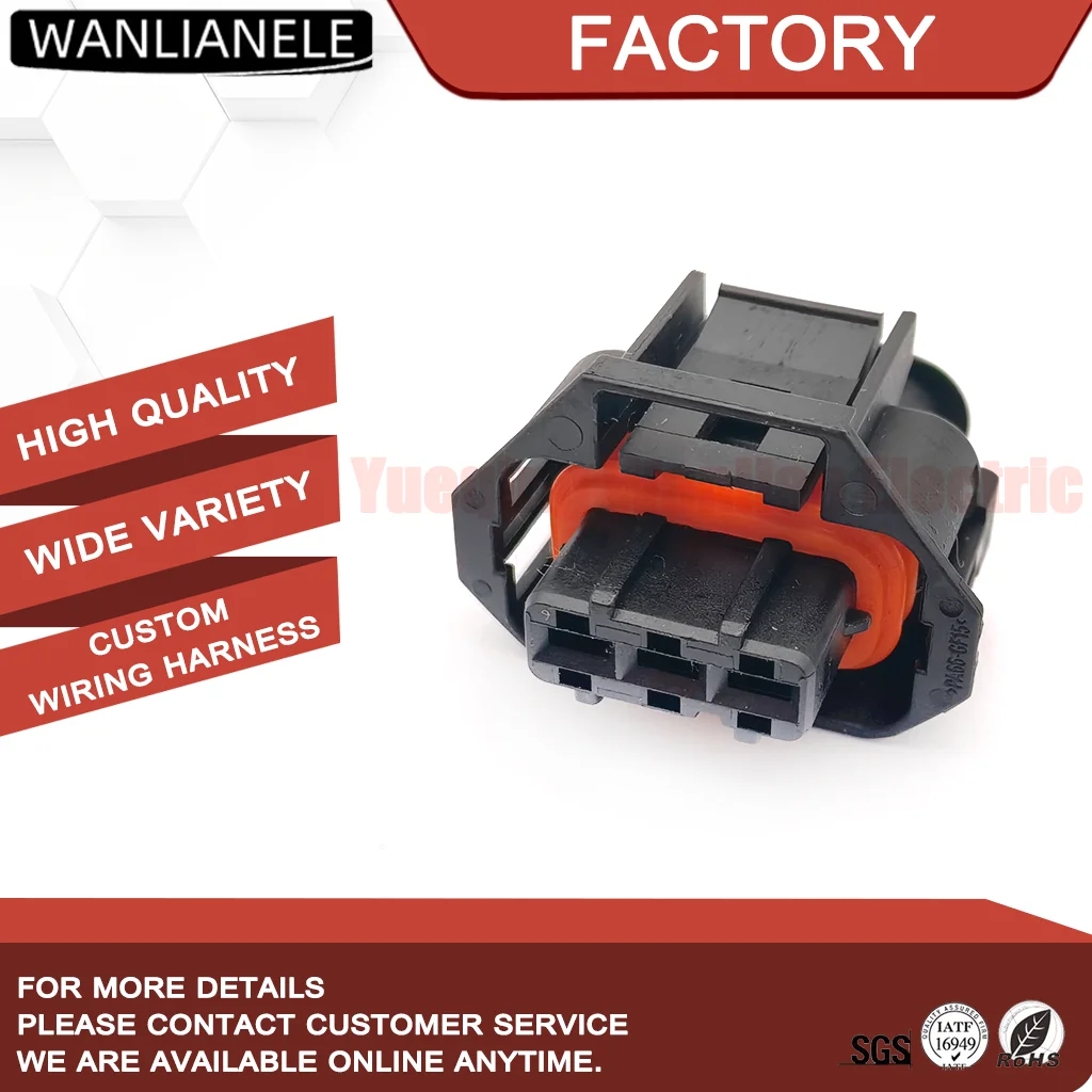 50 Sets 2050049-1 3 Pin Female Waterproof Connector Housing Superseal Pro 2.8mm 30A 5mm Pitch Black Fit Sensor Harness