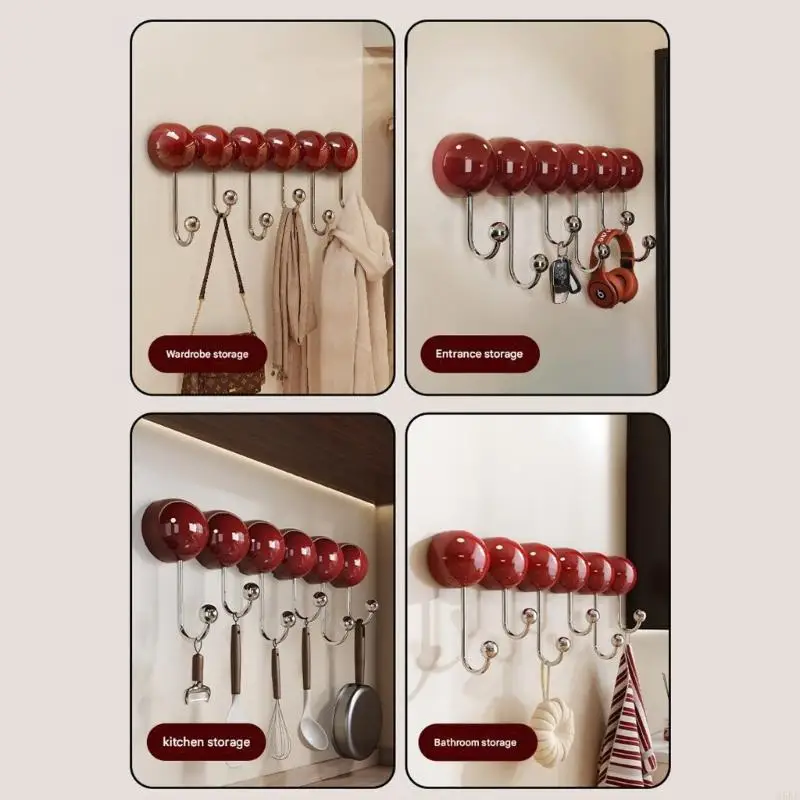 Space Efficient Suction Cup Hook for Vertical Mounting to Living Rooms Kitchens by Holding Various Household Goods 55KF