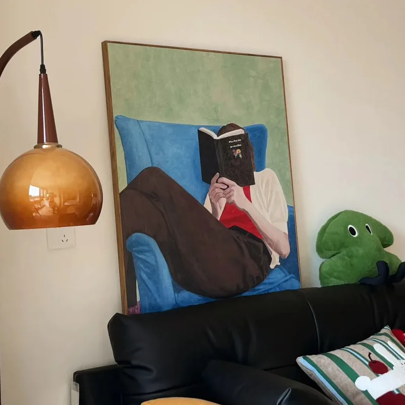 Abstrato, figura, sala de estar, pintura decorativa, minimalismo moderno, fundo de sofá, pintura suspensa