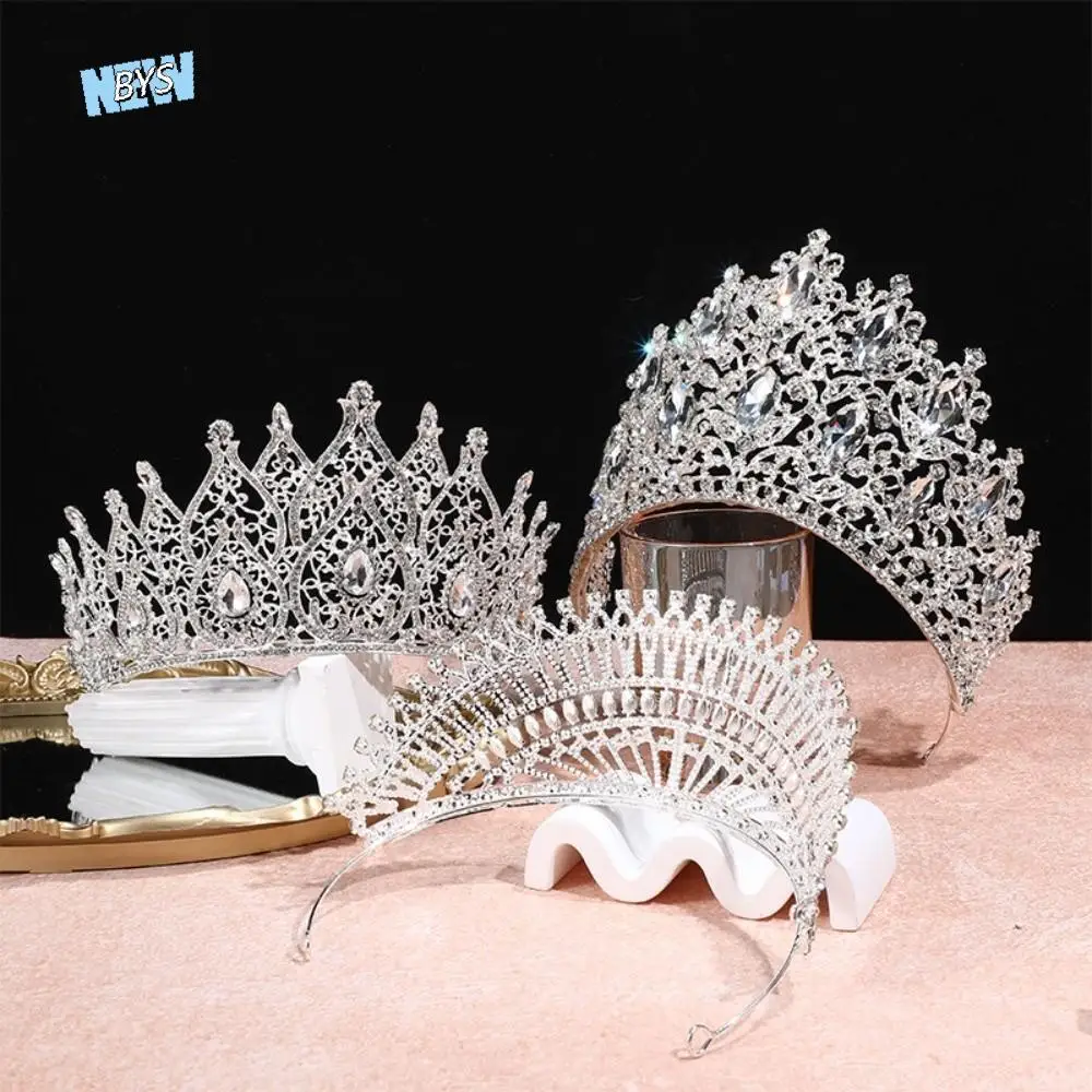 

Bar Mitzvah Crown Baroque Crystal Crown Korean Style Hair Hoop Metal Prince Crowns Headband Hair Accessories Round Tiaras