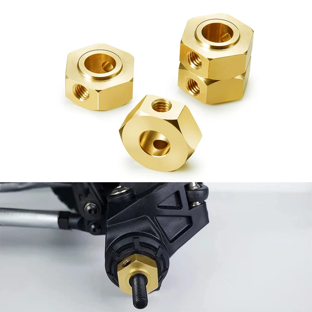 

RCGOFOLLOW Brass Wheel Hex Hubs Axle Adapter Counterweight for Axial SCX6 AXI05000 Wrangler 1/6 RC Car Upgrade Parts