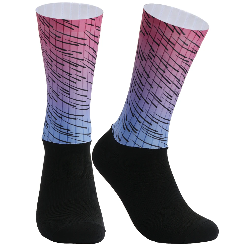 2023 Bike Team Aero Socks calzini da ciclismo antiscivolo senza cuciture calzini sportivi a compressione da corsa all'aperto