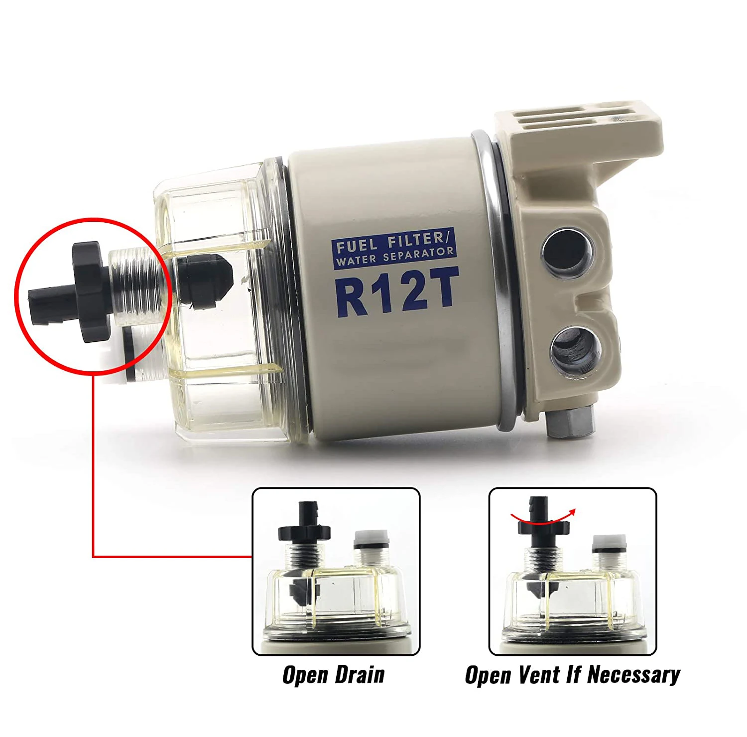 R12T 연료 및 물 분리기 필터 디젤 엔진, Racor 140R 120AT S3240 NPT ZG1/4-19 자동차 부품, 완벽한 콤보