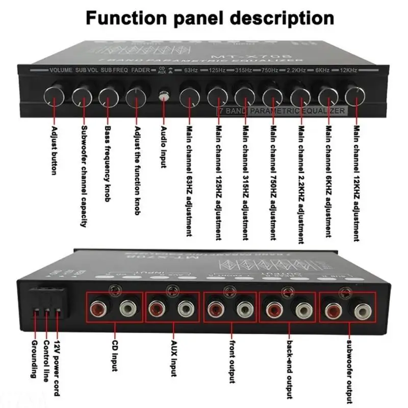 G7NA Advanced HiFi 7 Band Car with Built In Crossover Amplifier for Precise Stereo Adjustment Dynamic Sound Control