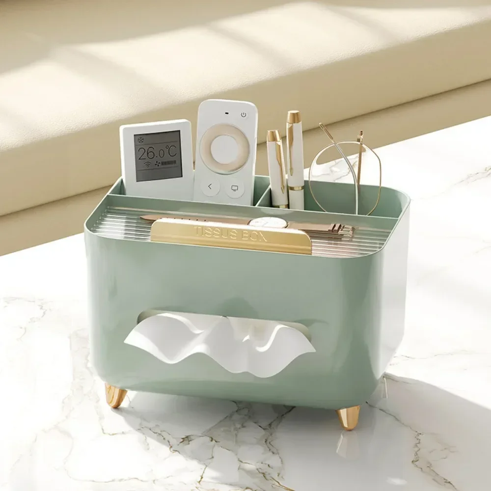 

Tissue Box Cream Wind Multi-function Remote Control Storage Box Household High-end Living Room Desktop Light Luxury Paper Boxes