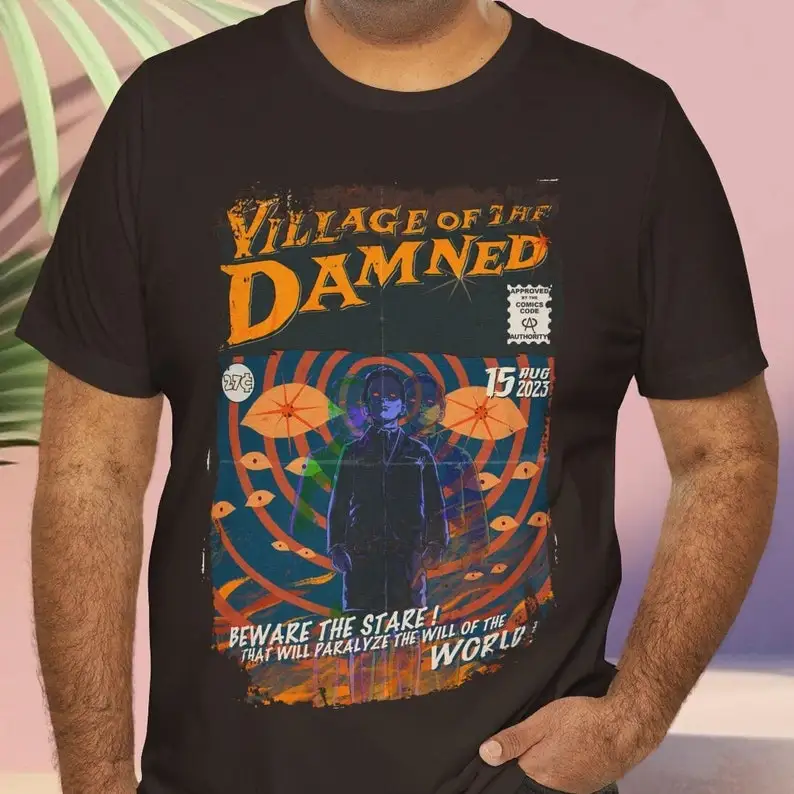 Aesthetic Village of The Damned Vintage Halloween Horror Movie Streetwear Graphic Unisex Short Sleeve T-Shirt