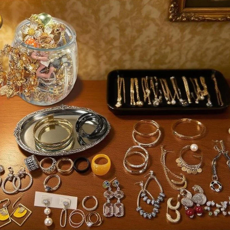 

Random 1/10/30/50 Pieces Cheerful Jewelry Set Necklace Earrings Rings Small Bracelets Women Happy Style Accessory