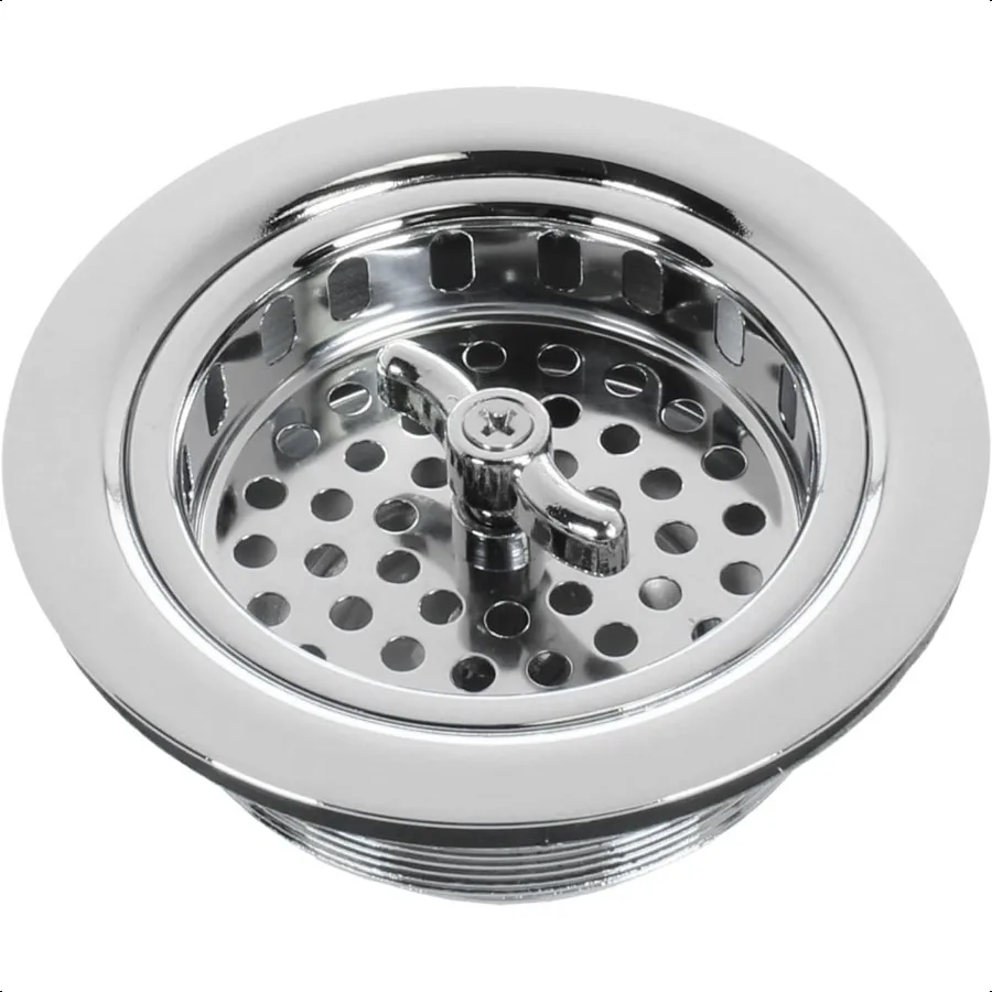 3,5 Сливная сборка раковины с поворотным замком, сетчатый фильтр для корзины, твердая латунь, полированный хром