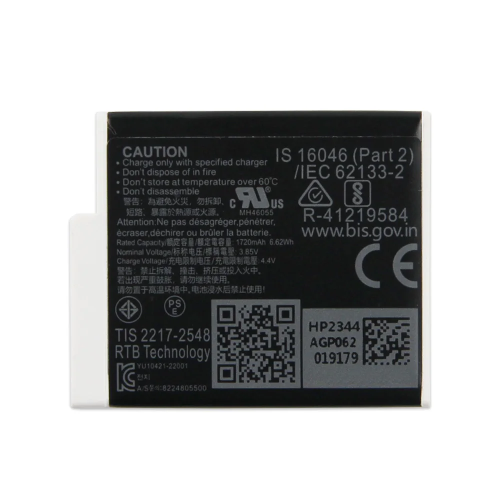Rechargeable Battery SPBL1B For GoPro Hero 12 11 10 9 Hero11 Enduro Replacement Batteries Cold Resistant 1720mAh