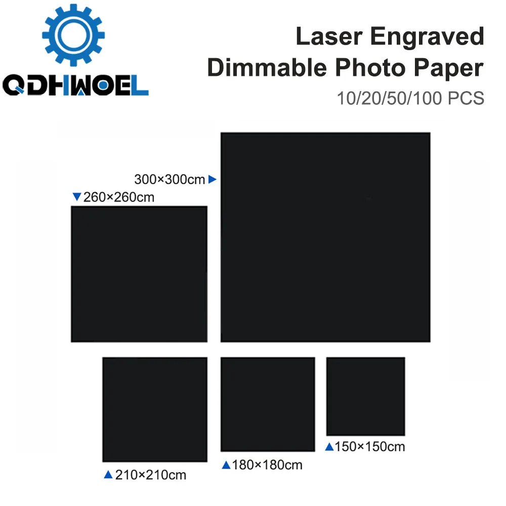 QDHWOEL Laser Engraved Dimmable Photo Paper for Spot Quality Debugging and Sample Testing for Laser Engraving Cutting Machine