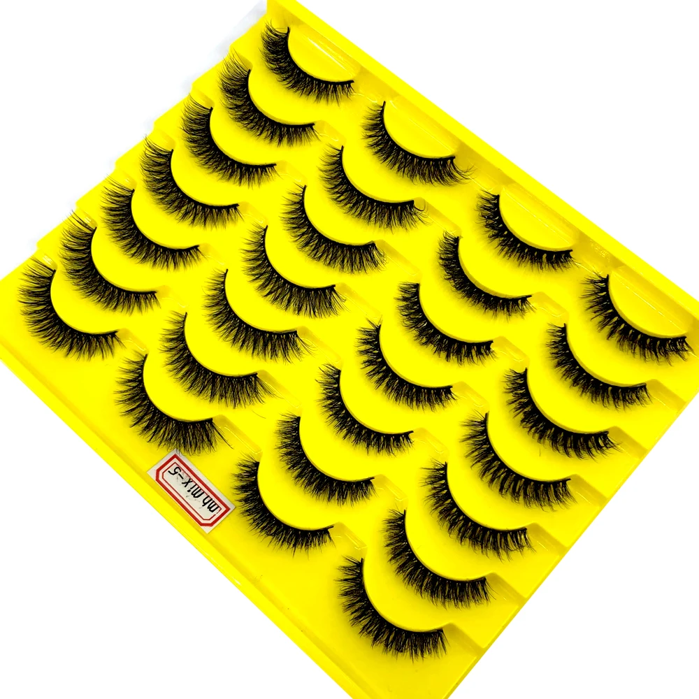 2022 novo 14 pares de cílios postiços naturais grossos compõem cílios de vison 3d extensão de cílios macios cílios postiços longos cílios de vison
