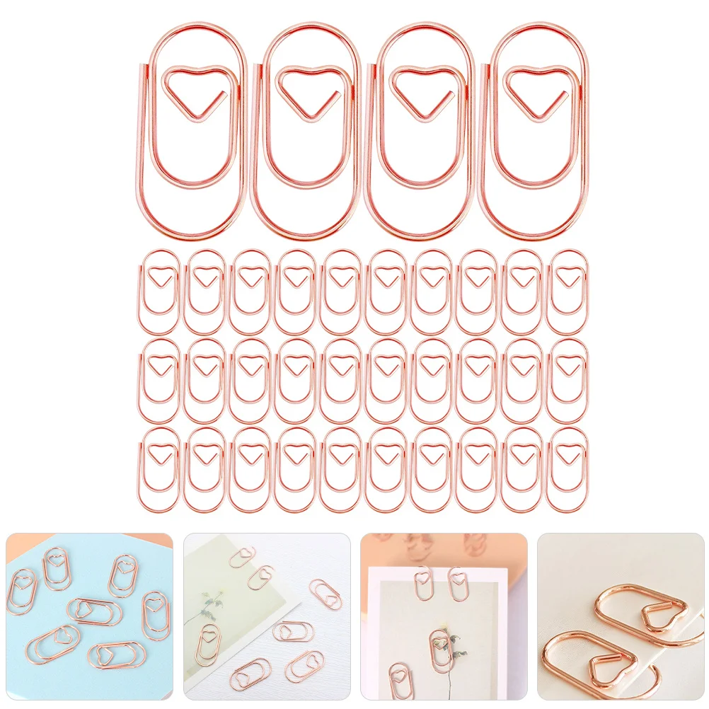 

200Pcs Heart Paper Clips Metal Small Paperclips Decorative Document Clips Office Supplies Metal Paper Clip Office Supply