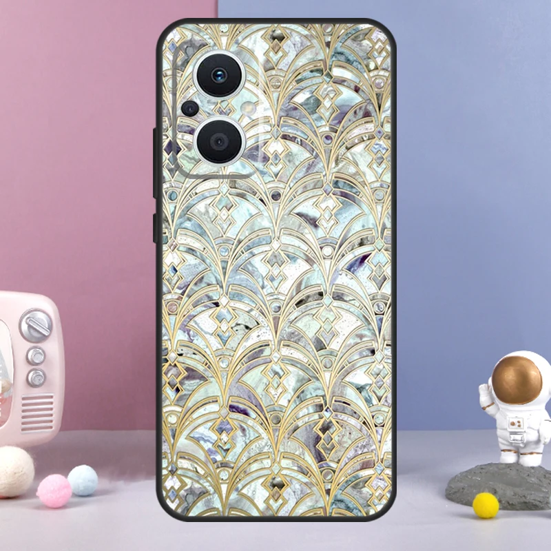 Muted Moroccan Mosaic Tiles Case For OPPO Reno8 T Reno 7 4 5 6 Lite 10 Pro 4Z 5Z OPPO Find X5 Pro X6 X2 X3 Lite Cover