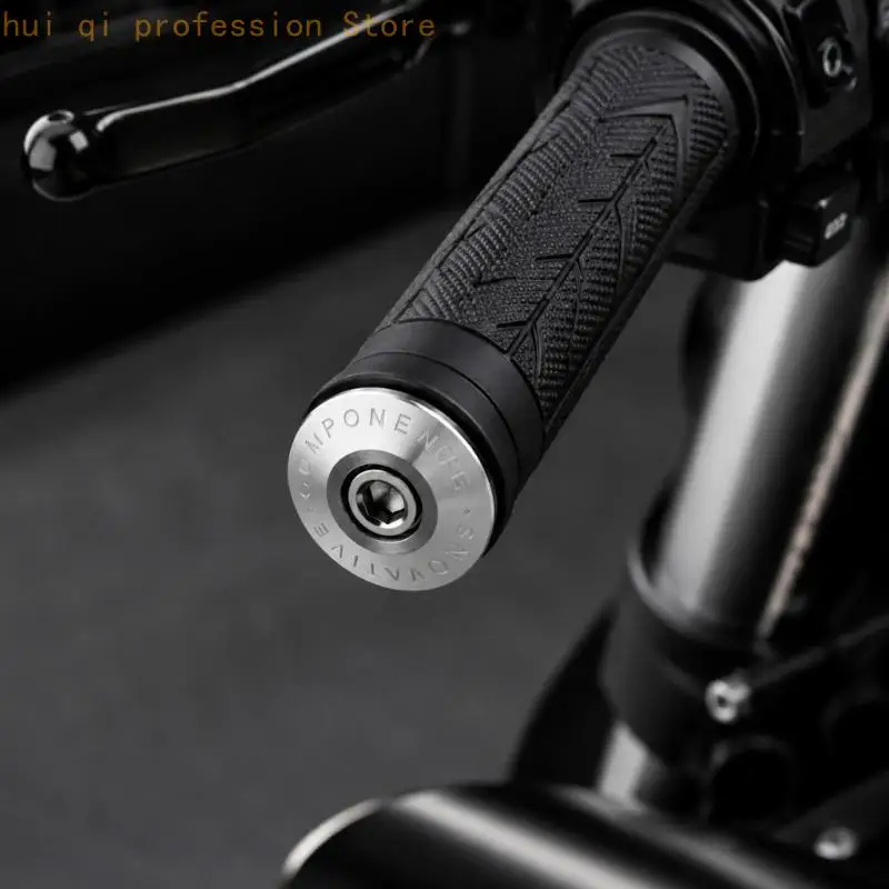Flanged Motorcycle Handlebar End Covers with Machined Construction and Center-Socket Hardware for Everyday End H8WE