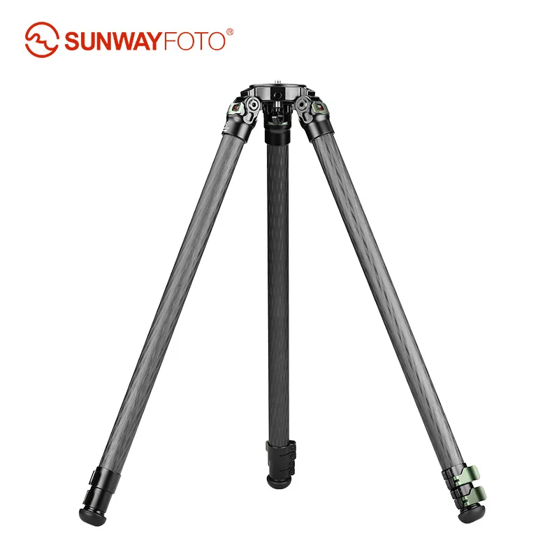 SUNWAYFOTO TL3230CM Trépied en fibre de carbone avec verrous à levier pour extérieur, 32 mm, 3 sections, charge 66 lb (30 kg)