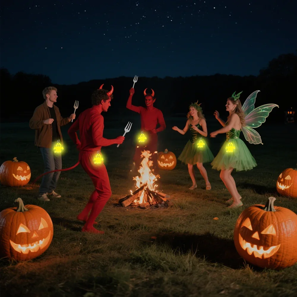 مجموعة سلسلة مفاتيح مكونة من 2026*20 قطعة بتصميم عاكس على الوجهين - إكسسوارات ليلية أنيقة وممتعة للهالوين، هدايا مثالية #5