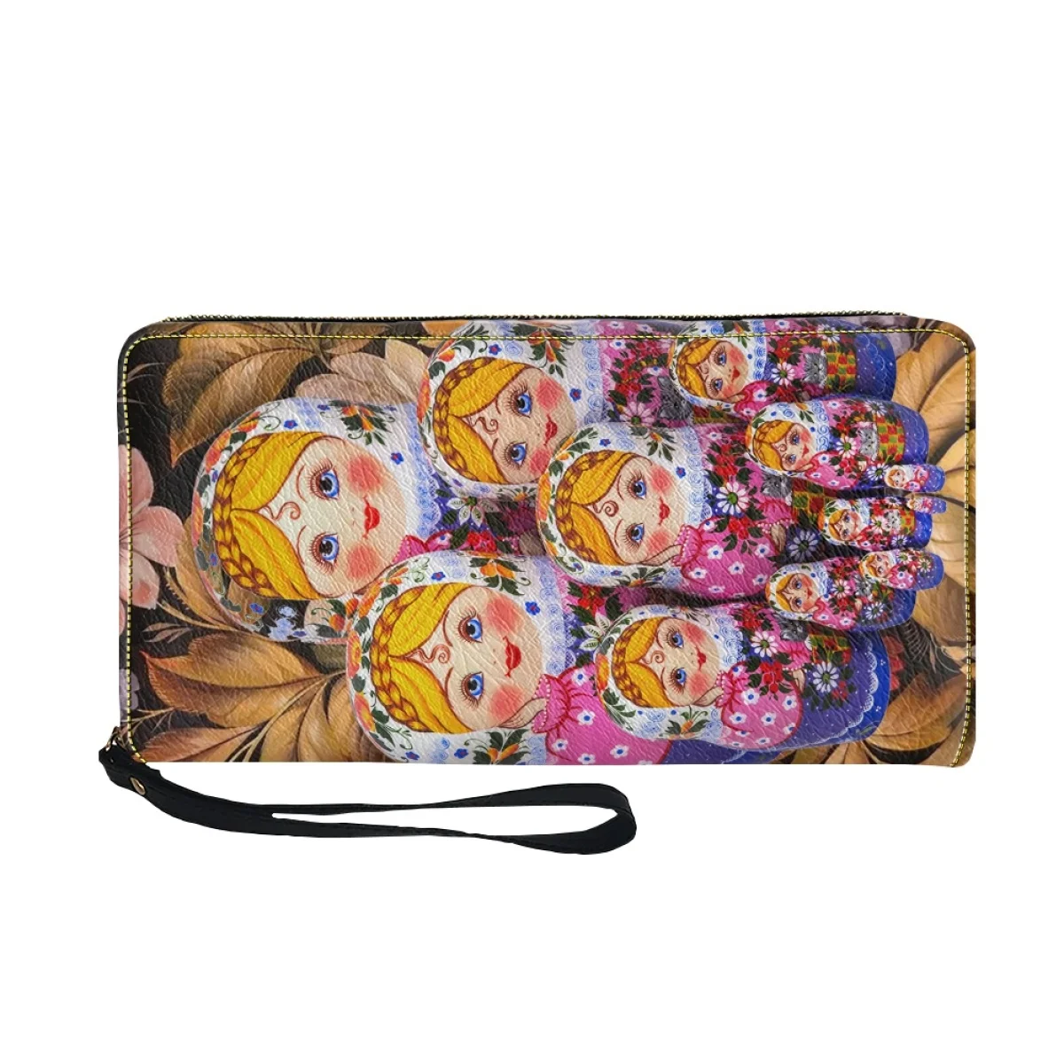 Russian Doll Funny Wallet for Women Mini Fun Purse Zipper Wristlet Clutch Cell Phone Wallets Female Card Bag carteras para mujer