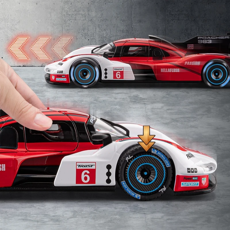 1:22 963 24h سبيكة سباق السيارات سبيكة دييكاست نموذج سيارة الصوت والضوء التراجع لعبة أطفال المقتنيات هدية عيد ميلاد #4