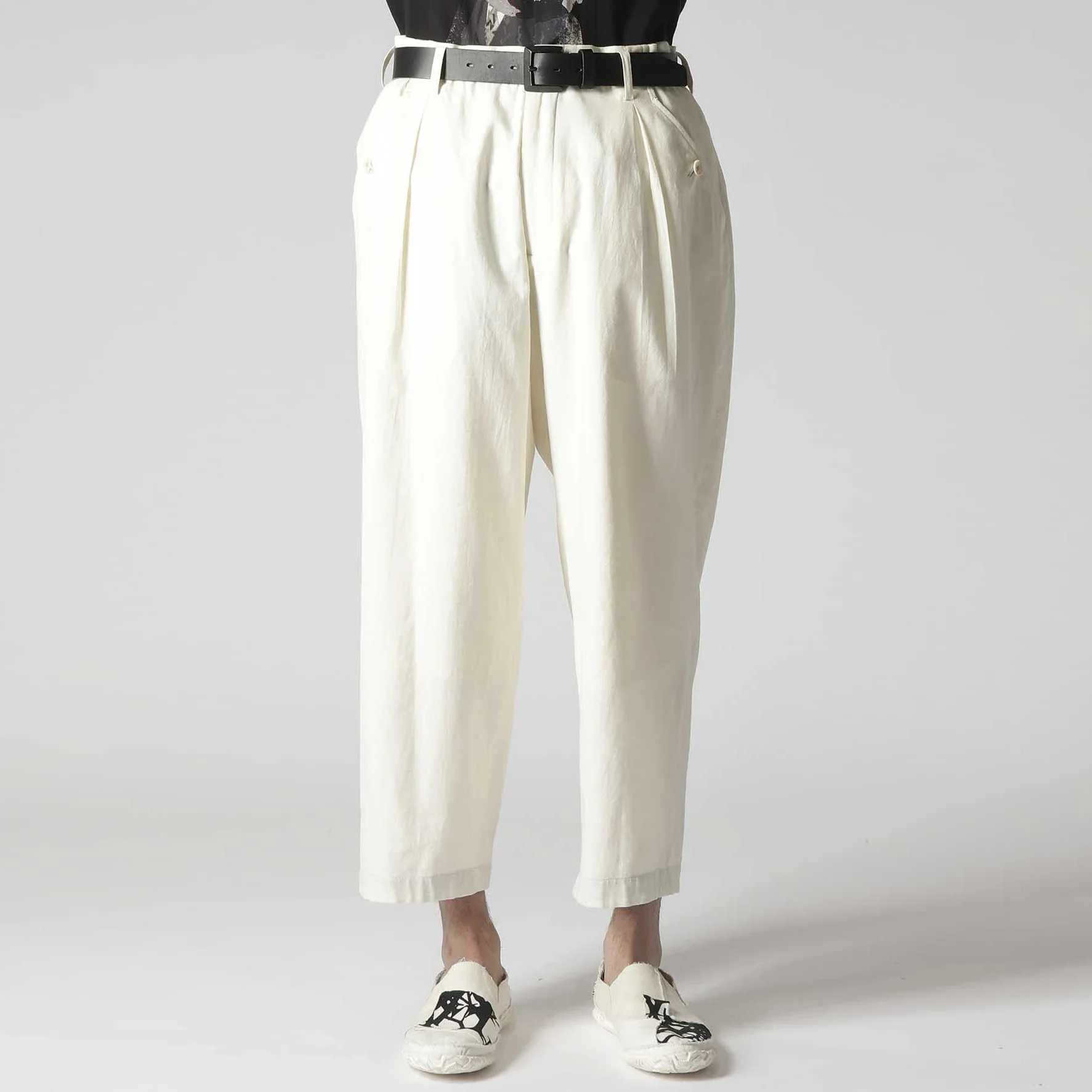 

YOJI OOAK Original design Pure cotton design pleated pants Comfortable all-in-one casual pants Solid color straight pants