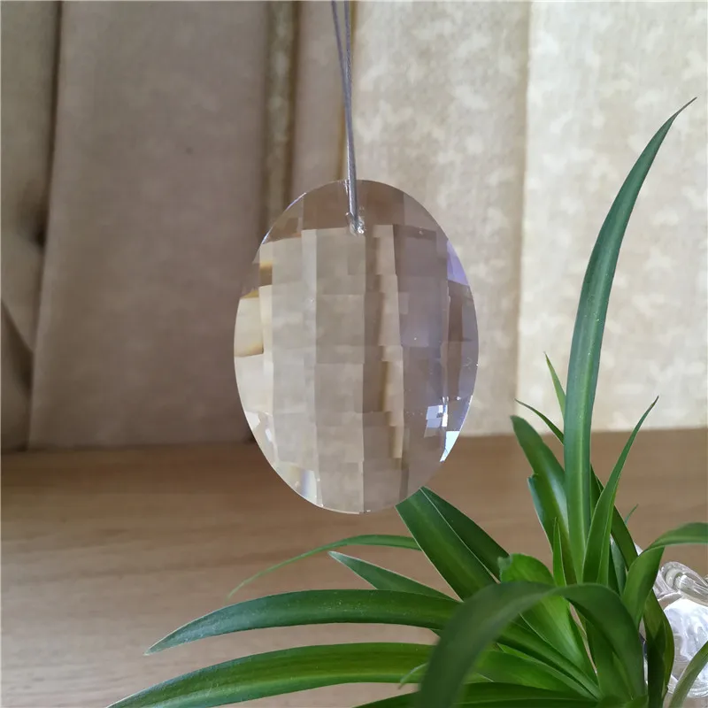 1pc Clear Crystal Mosaic Egg Hanging pendenti prisma di rifrazione del vetro Sun Catcher parti del lampadario per la decorazione di nozze della tenda