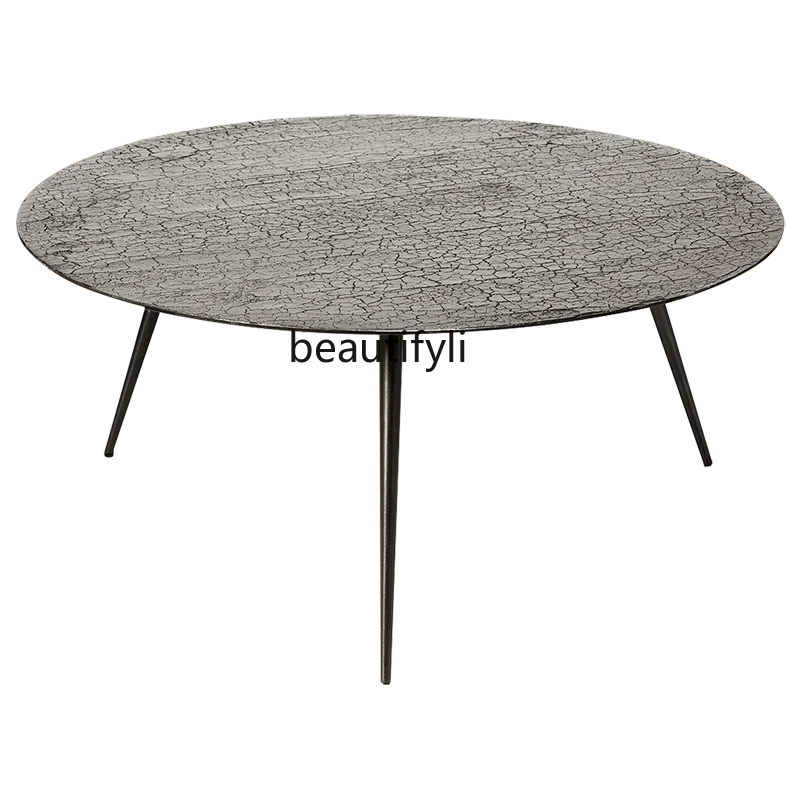 

zzModern Minimalist Nordic Style Designer Model Combined Tea Table Silent Style round Silver Mineral Table