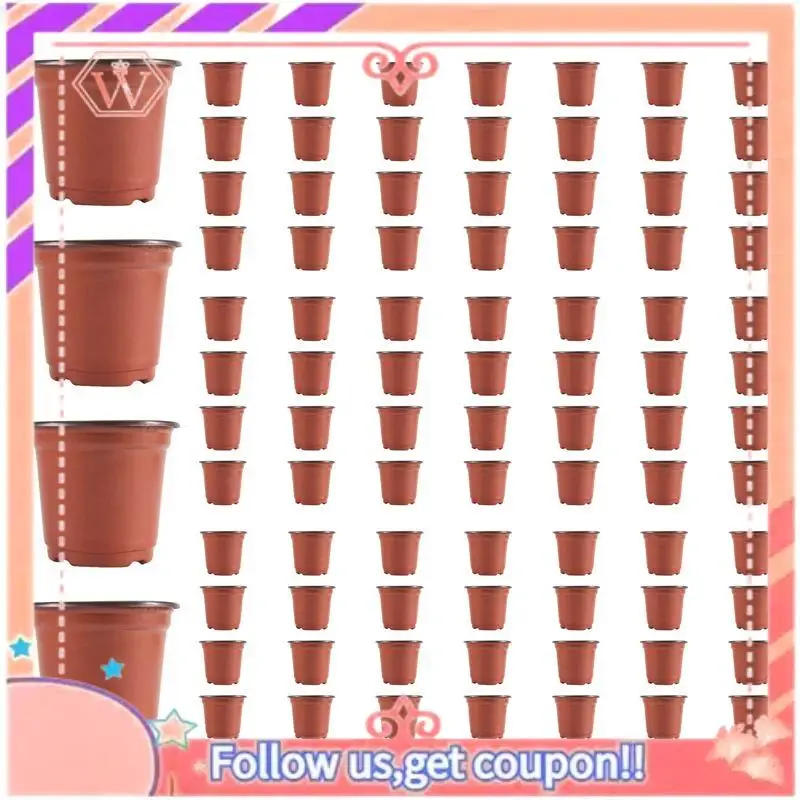 

AT84-1200Pcs 4 Inch Plastic Flower Seedlings Nursery Supplies Planter Pot/Pots Containers Seed Starting Pots Planting Pots