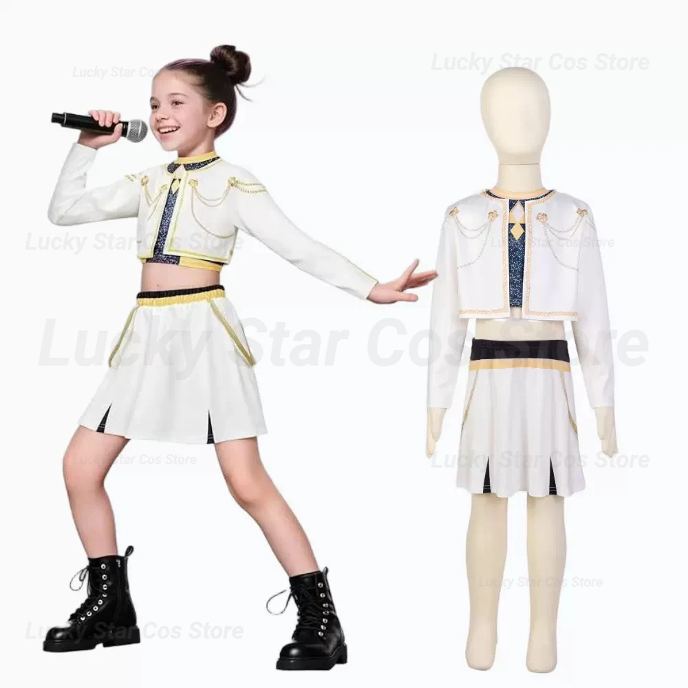 

Kids Mira Rumi Zoey Stage Outfits Cosplay Black Costume Girls Uniform Halloween Party Role Playing Printed Fancy Dress Up Suits
