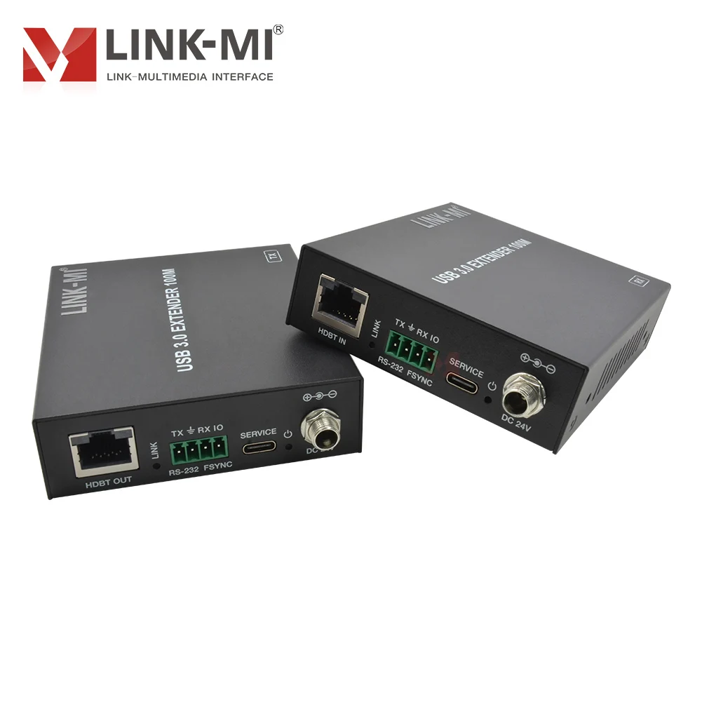 

100m USB Extender Over CAT6a Cable, Support RS232, Dual PoC with Data Transfer Rate up to 5Gbps
