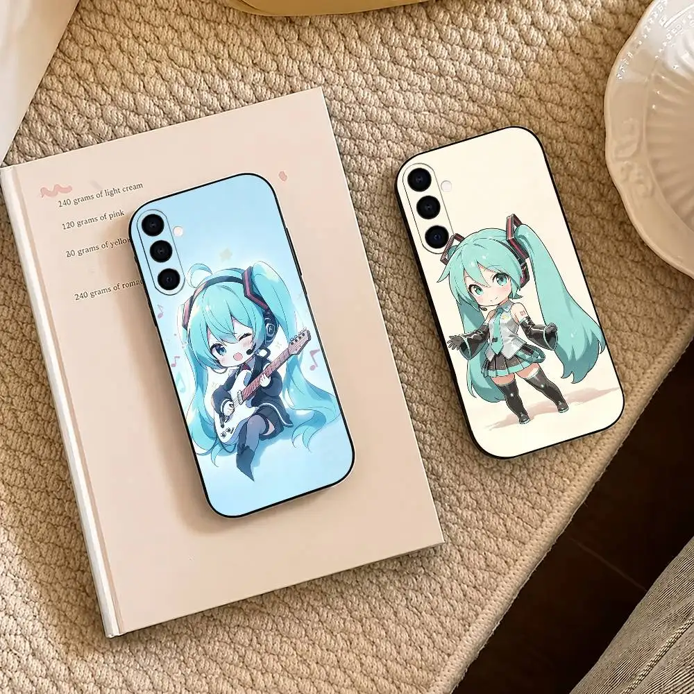 Hatsune Miku Kawaii Funny Phone Case Black Silicone Soft For Samsung A73,A72,A71,A70,A53,A52,A51