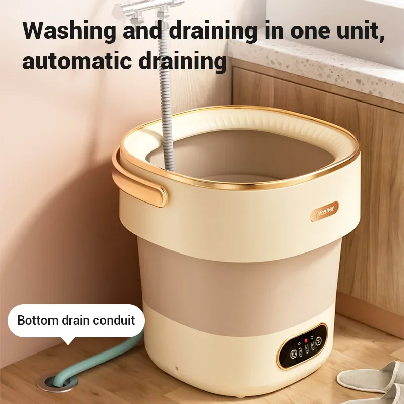 Lavadora plegable portátil de 13L con secador giratorio para calcetines, ropa interior, bragas, lavadora doméstica de gran capacidad
