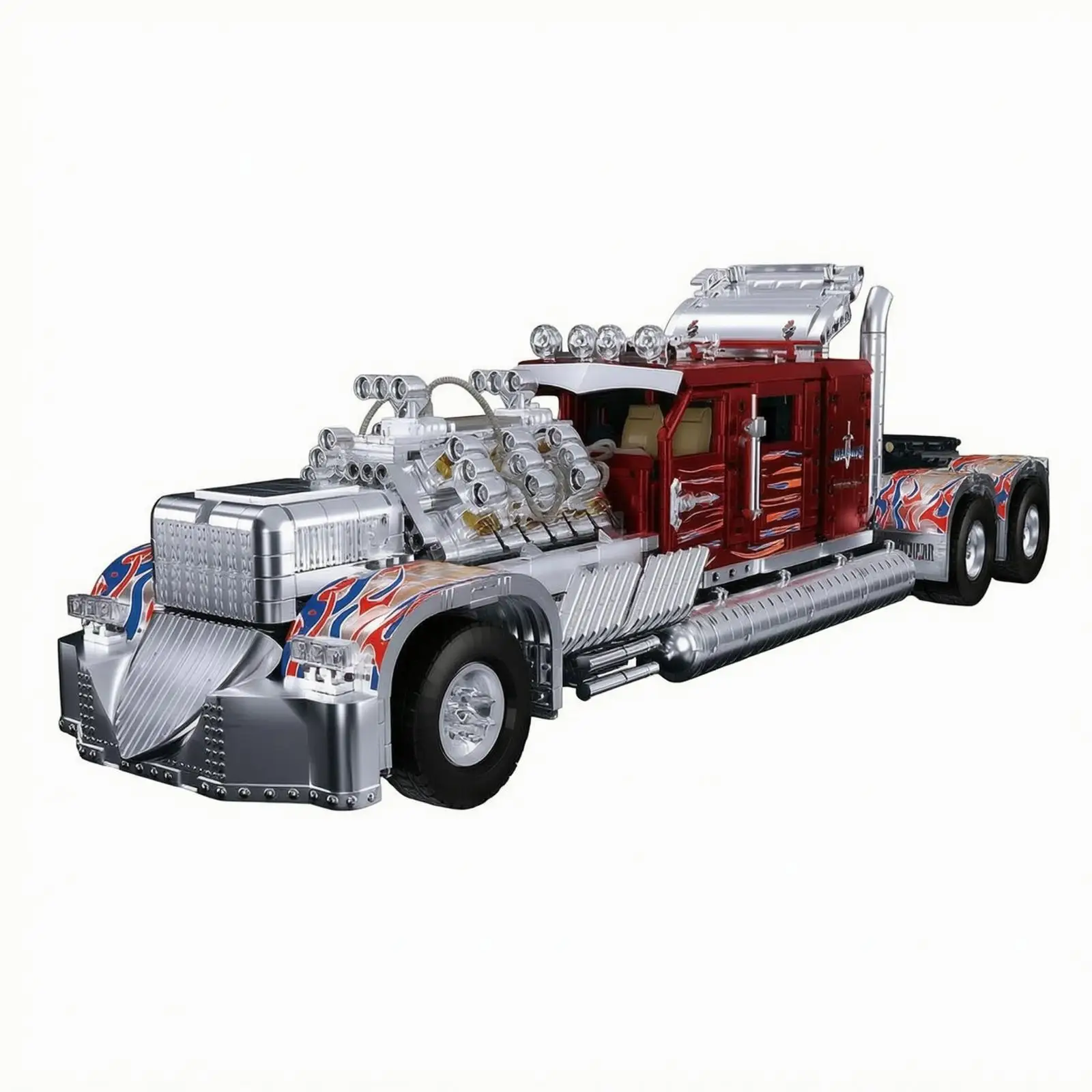 Powered Tractor Truck Model | Detailed Engine Area, Opening Car Doors, Tractor Model with Motor, for Display