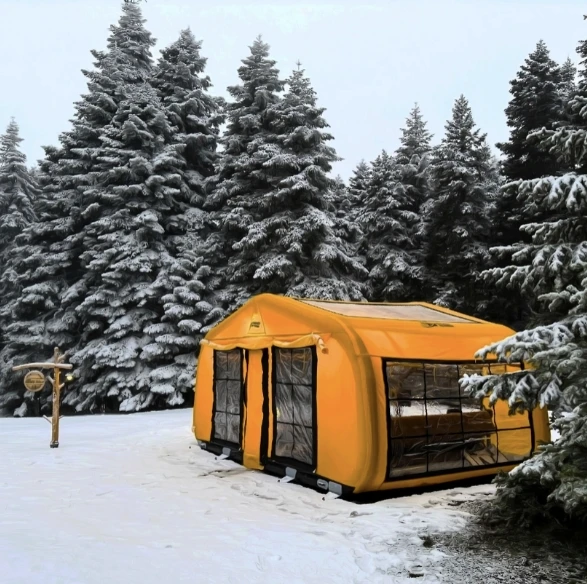 Multi-Person Four-Season Double Layer Camping Tent Waterproof Inflatable Quick Automatic Opening Air Big Outdoor Glamping Tent