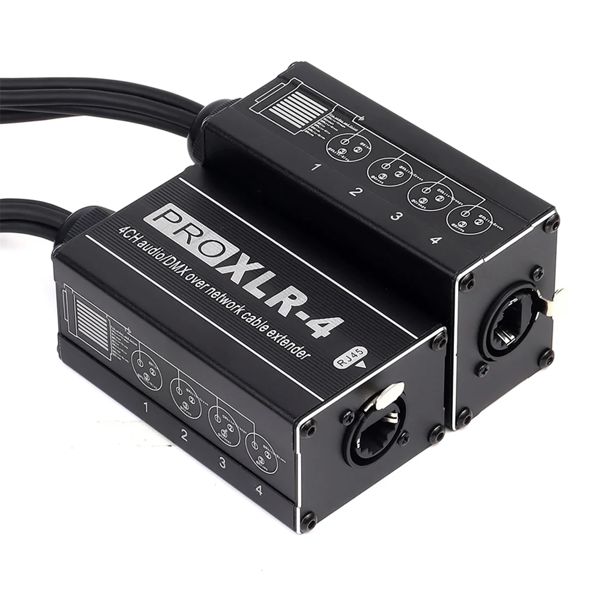 

KZQ-fRJ45 to 4 Channel XLR Audio 3 Pin DMX Splitter for Snake Cable Network Extension for Stage or Studio Recording
