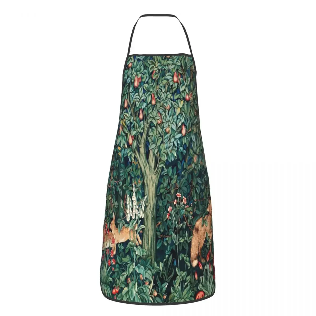 Bib Fox And Hares By William Morris Apron for Men Women Chef Cooking Kitchen Floral Textile Pattern Tablier Cuisine Gardening