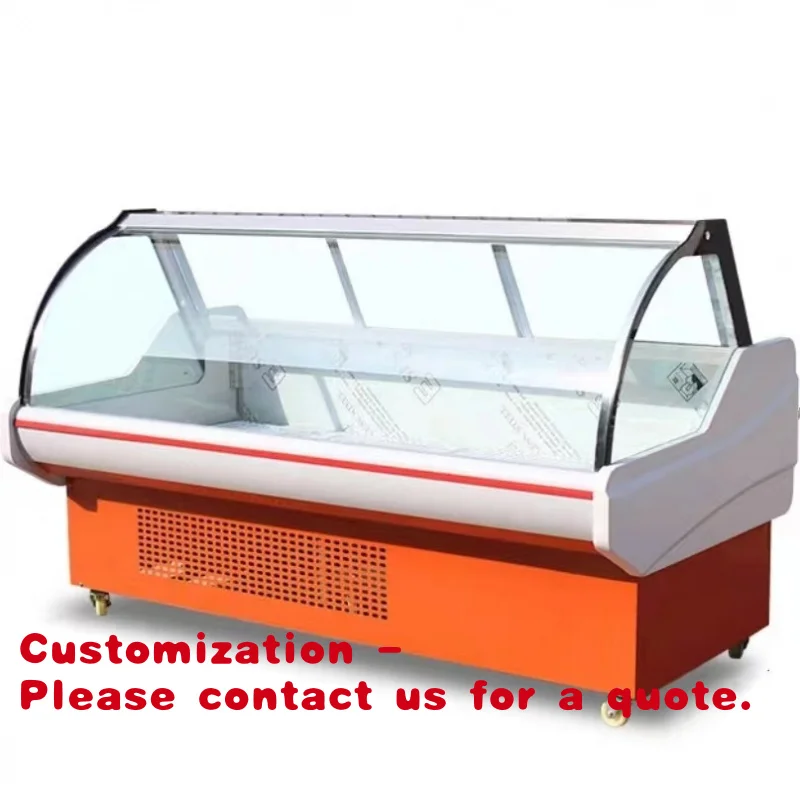 

Customize.Butcher Shop Glass Display Cabinet Beef Fish Delicatessen Display Cabinet Horizontal Display Freezer Superma