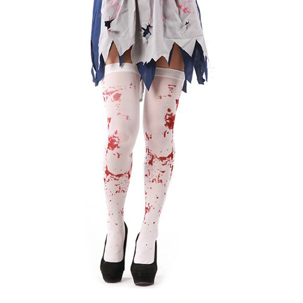

1Pair Women White Stockings Scary Design for Halloween Cosplay Costume Party Night Fun Stockings