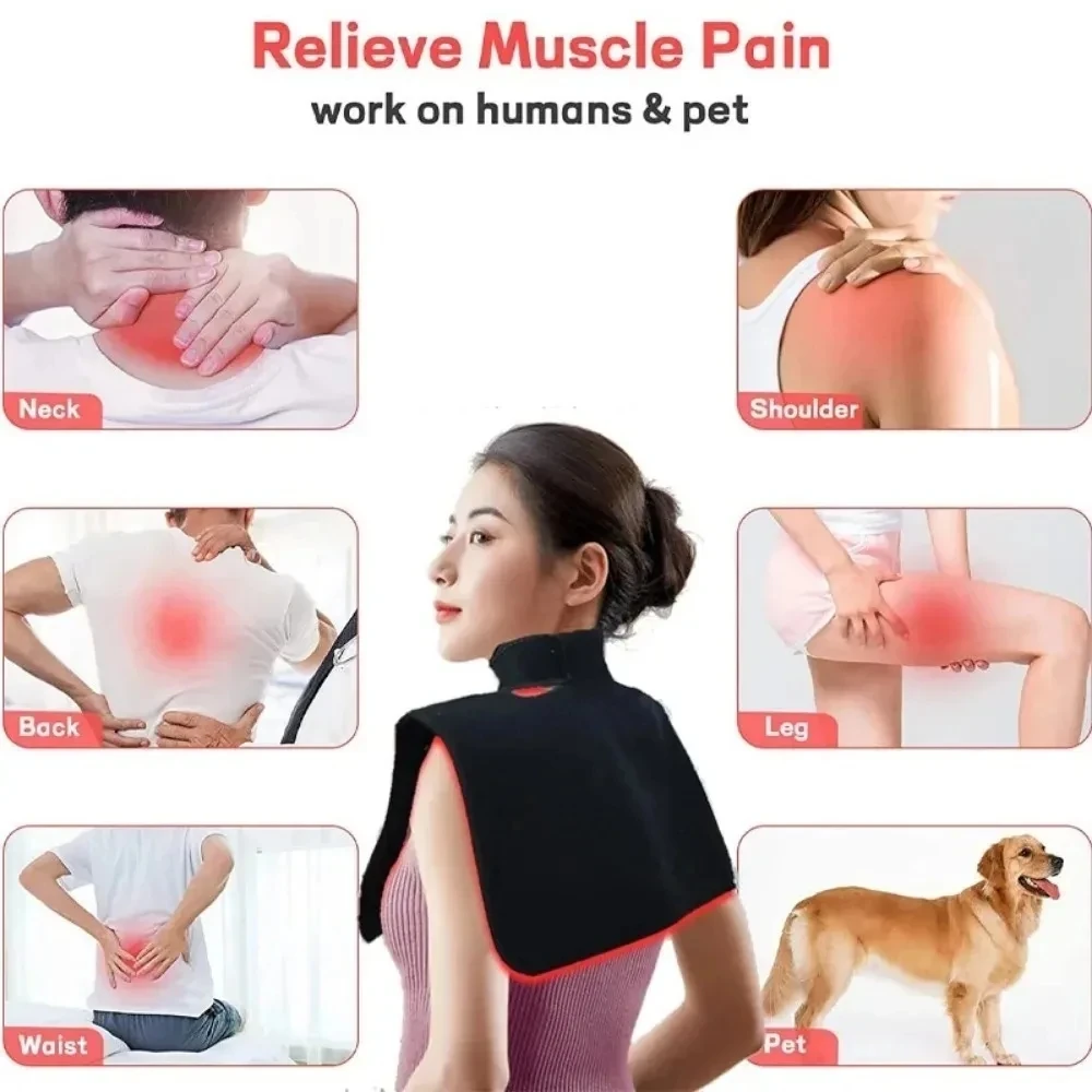 Red Light Shoulder&Nape Physiotherapy Devices for Shoulder Neck Back Pain Relief Joints Muscle 660nm&850nm Wrap Pad Dropshipping