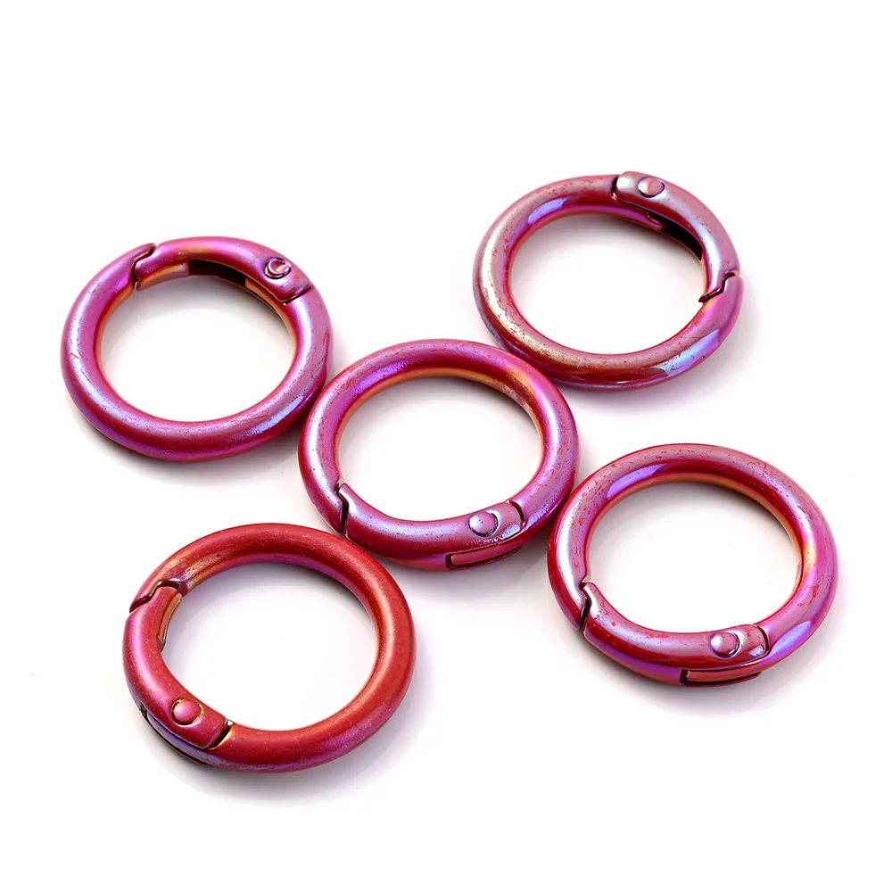 5pcs Colorful AB Round Spring Gate Ring Connectors