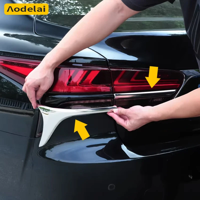 

4Pcs Rear Tail Light Trim For Lexus LS350 LS500 LS500h 2017-2026 XF50 GVF50 Stainless Steel Car Tail Lamp Sticker Styling
